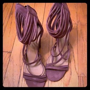 Suede purple heels